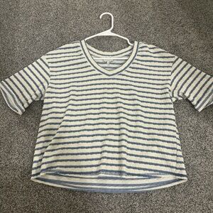 Buckle Blue and White Striped Short Sleeve Tee